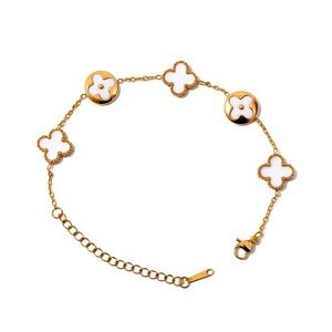 Clover Gold and White Bracelet